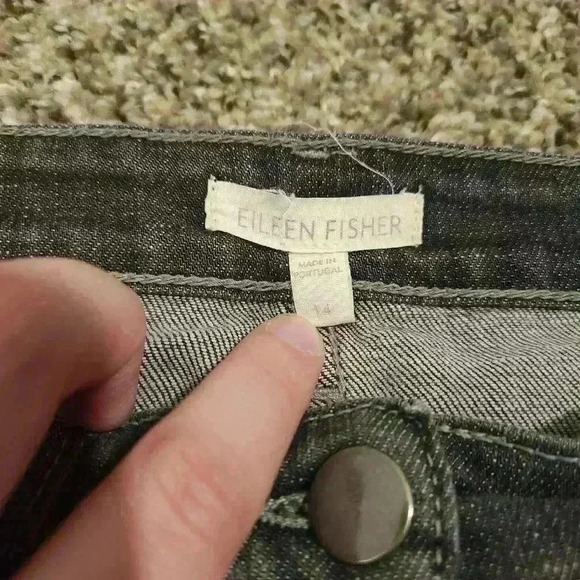 Eileen Fisher High Quality Organic Cotton Charcoal Wash Denim Jeans 14 - Picture 5 of 6